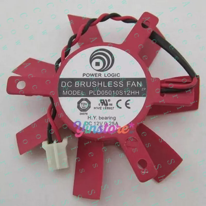 

PP+ 1X GPU Cooling Fan Slide. 45mm DC12V 0.25A Pitch 32mm 2Pin Red- PLD05010S12HH