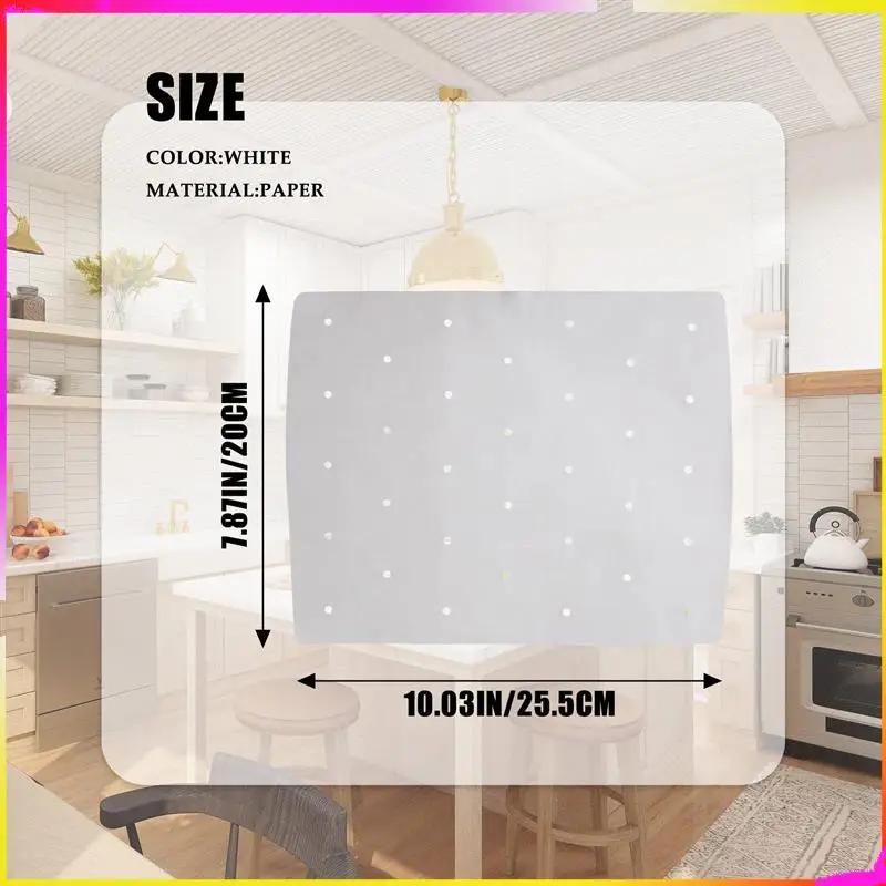 M04K 100 قطعة من بطانة البرشمان للمقلاة الهوائية، بطانة مقلاة هوائية مربعة مثقوبة لشواية نينجا فودي 5 في 1 AG301 مقلاة هوائية مزدوجة