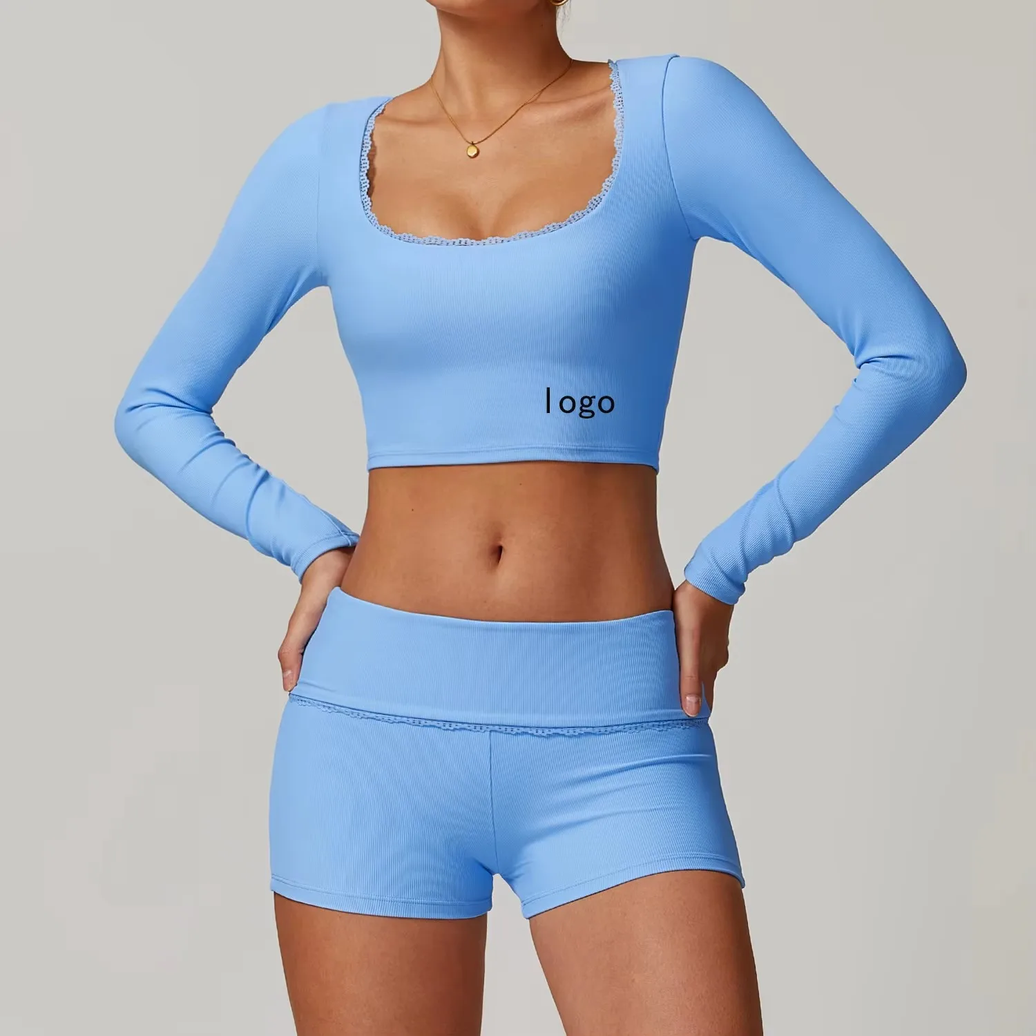 

Yoga Top Clothes Women's Quick Drying Beautiful Back Sports Running Fitness Tight Waist Long Sleeved Wholesale Customized Logo