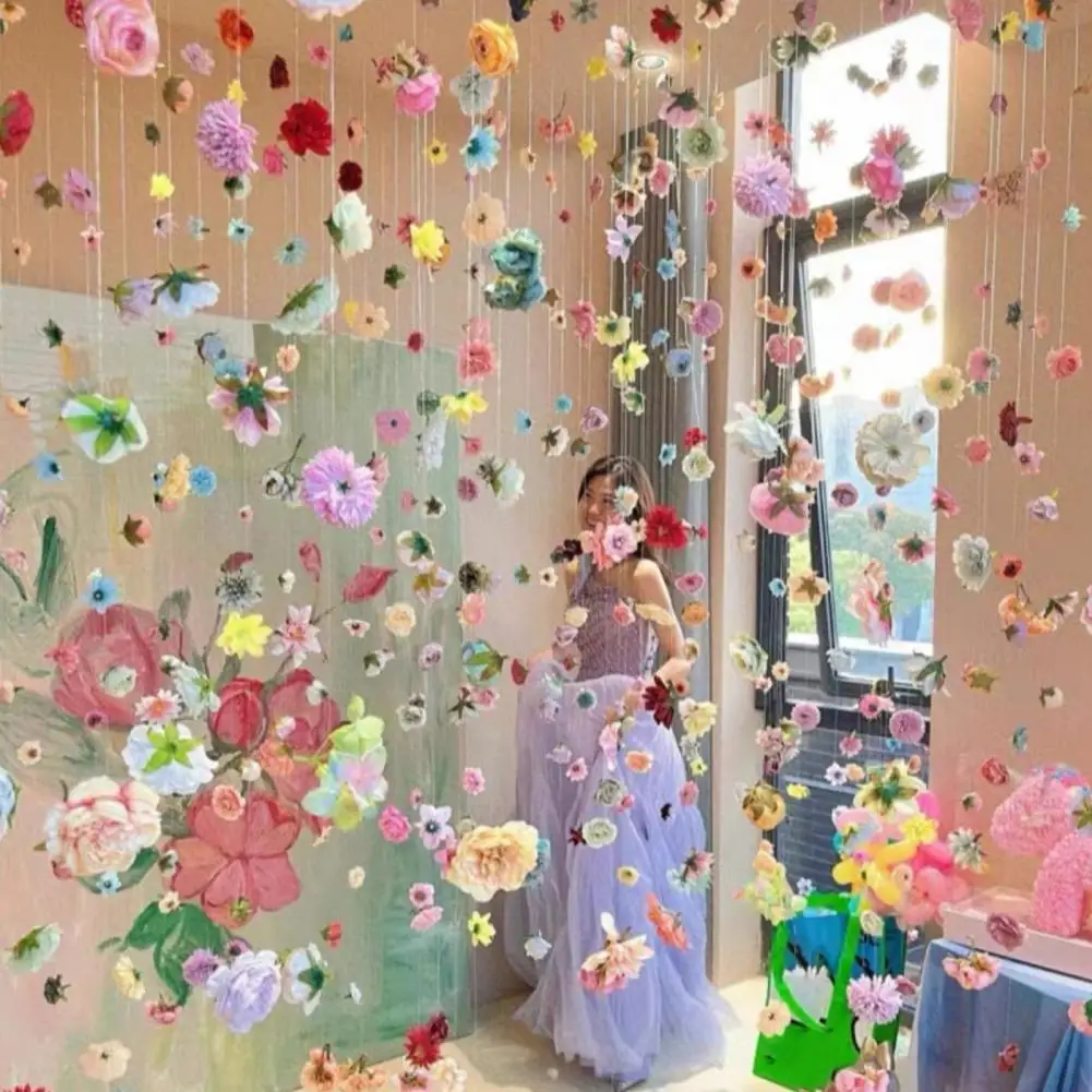

Artificial Flower Garland Faux Wildflower Hanging Decoration Fake Floral Vines Curtain for Spring Summer Home Garden Wedding Par
