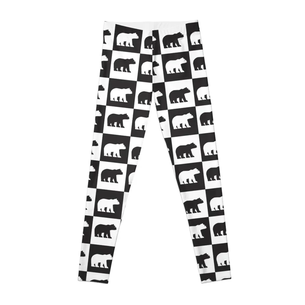 

Black And White Bear Design Leggings Women's trousers Women's gym Womens Leggings