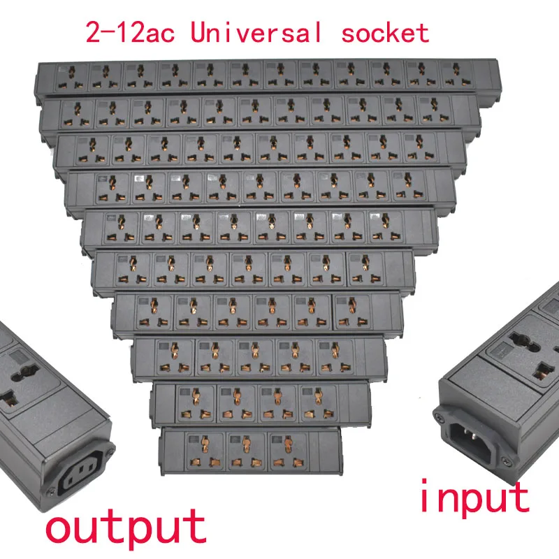 PDU Power strip IEC C13 input C14 output port 2-12 AC Universal output socket Distribution