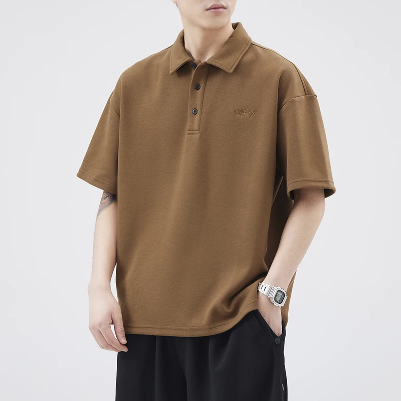 

American Sle Heavyweight 320g Power Cotton irt Men's ort Sve Summer Purple Loose Casual Embroidered f Sve...