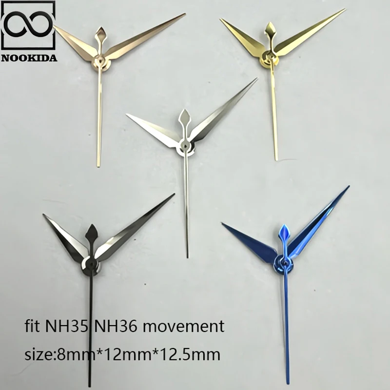 NOOKIDA ساعة سيف إكسسوارات ساعة يد لحركة NH35/NH36/4R/7S مسدس فضي أزرق وردي ذهبي
