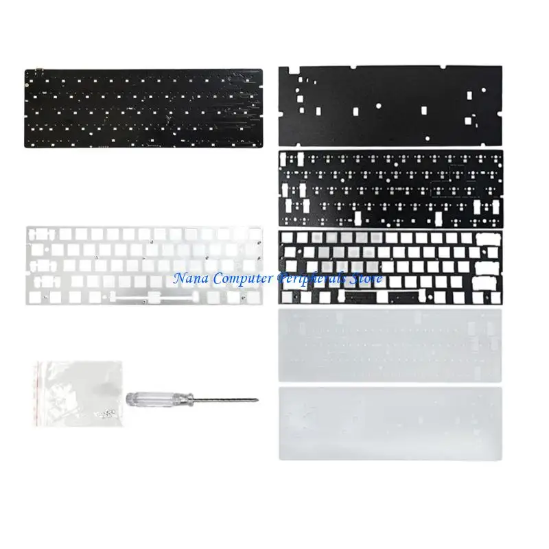 F68C GH60 Mechanical Keyboard Aluminum/Carbon Like Plate For Gaming