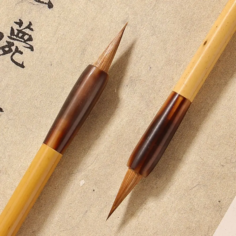 Ancient Oil Watercolor Chinese Calligraphy Brush Oil Painting Bamboo Scriptures Writing Brush Wolf Hair Art Paint Brush Student