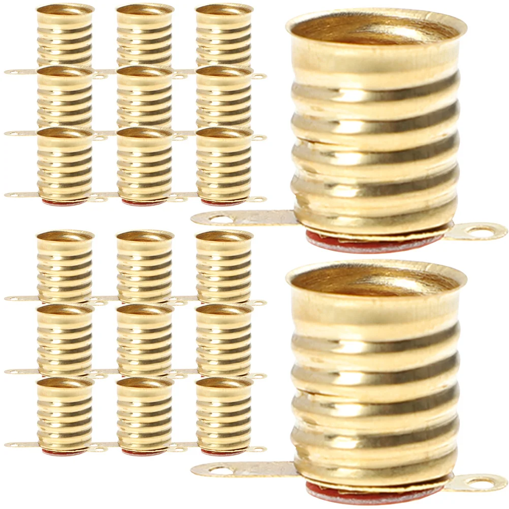 20 Pcs E10 Screw Lamp Holder Indicator Light Socket Lamps Bulbs Base Household Table All Bronze