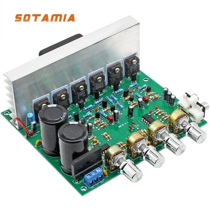 SOTAMIA HiFI Power Amplifier Board 5198 1941 Tube Amplifiers 2.1 Channel Audio Amplificador Speaker Home Amp 80Wx2+150W