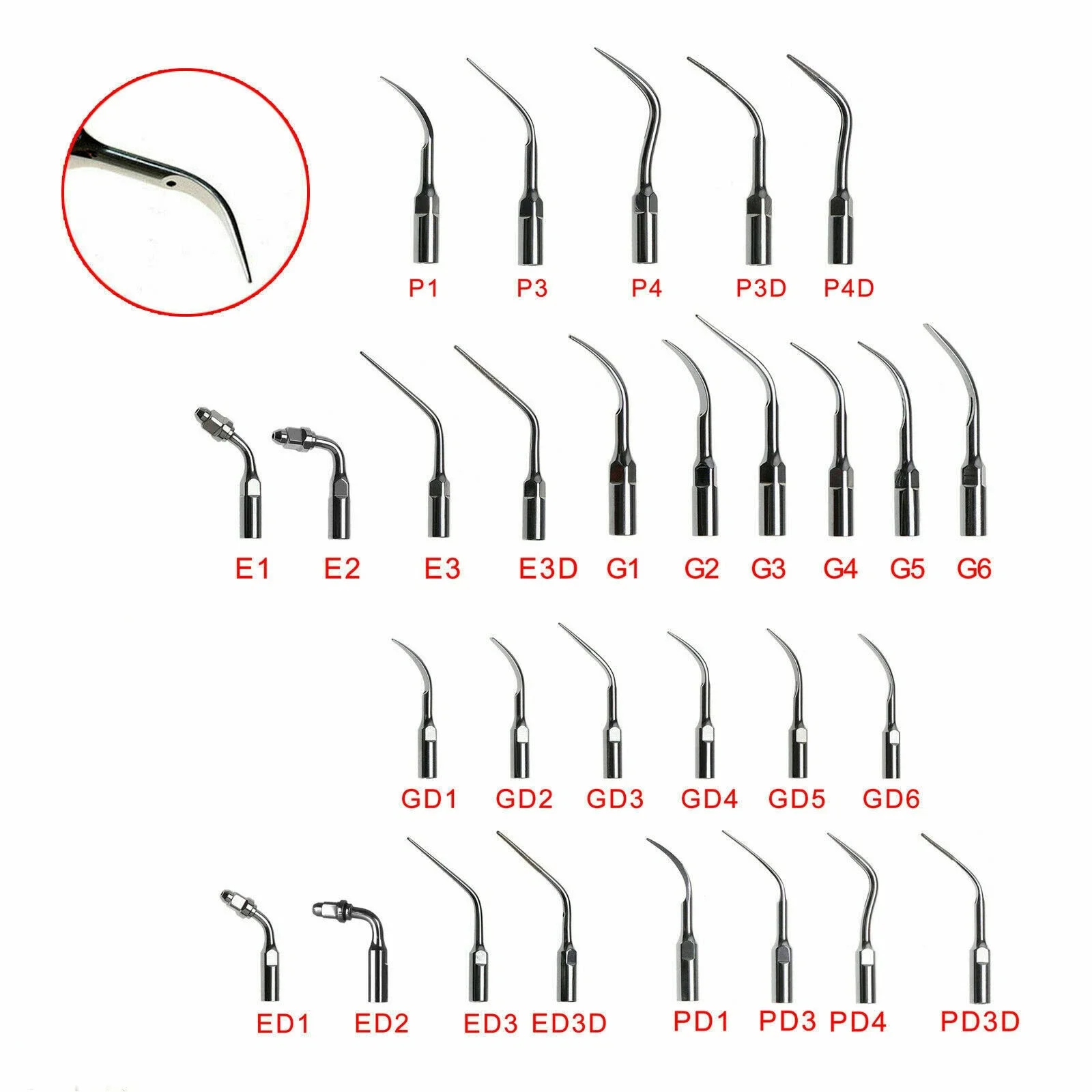 

1PC Dental Ultrasonic Piezo Scaler Tips Fit For EMS Woodpecker / DTE SATELEC CE NEW