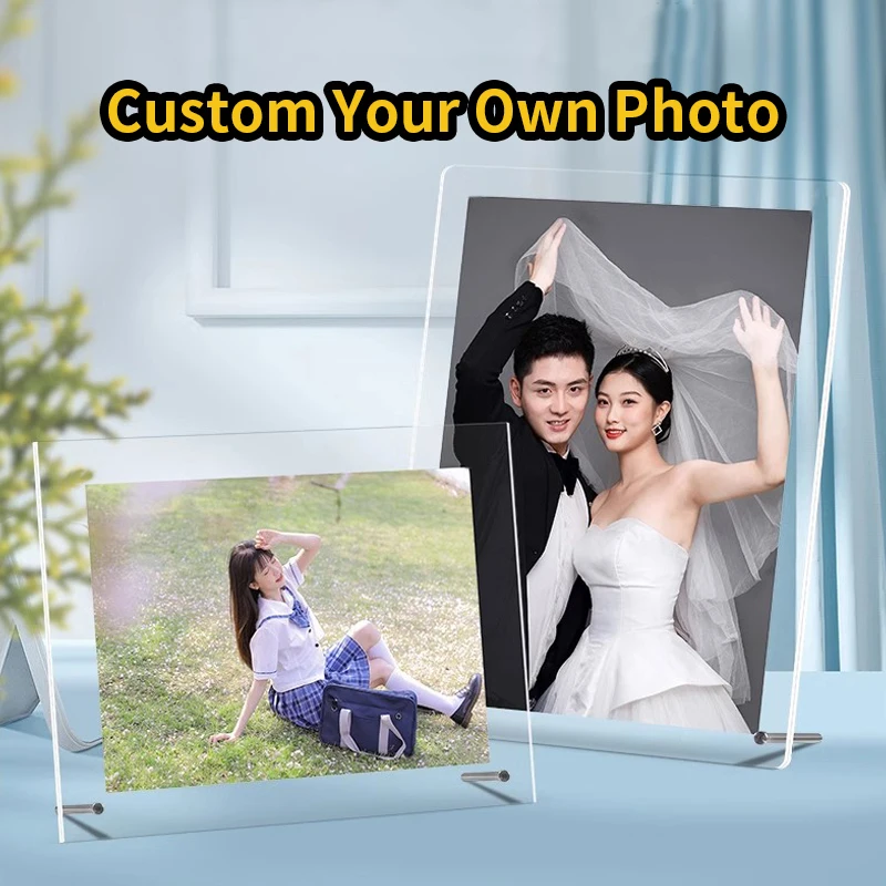 Custom Frame Stand Clear Acrylic Anime Figure Model Plate Picture Desk Decor Photo Personalized Sign Keychain For Fans Gifts