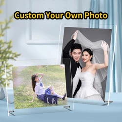 Custom Frame Stand Clear Acrylic Anime Figure Model Plate Picture Desk Decor Photo Personalized Sign Keychain For Fans Gifts