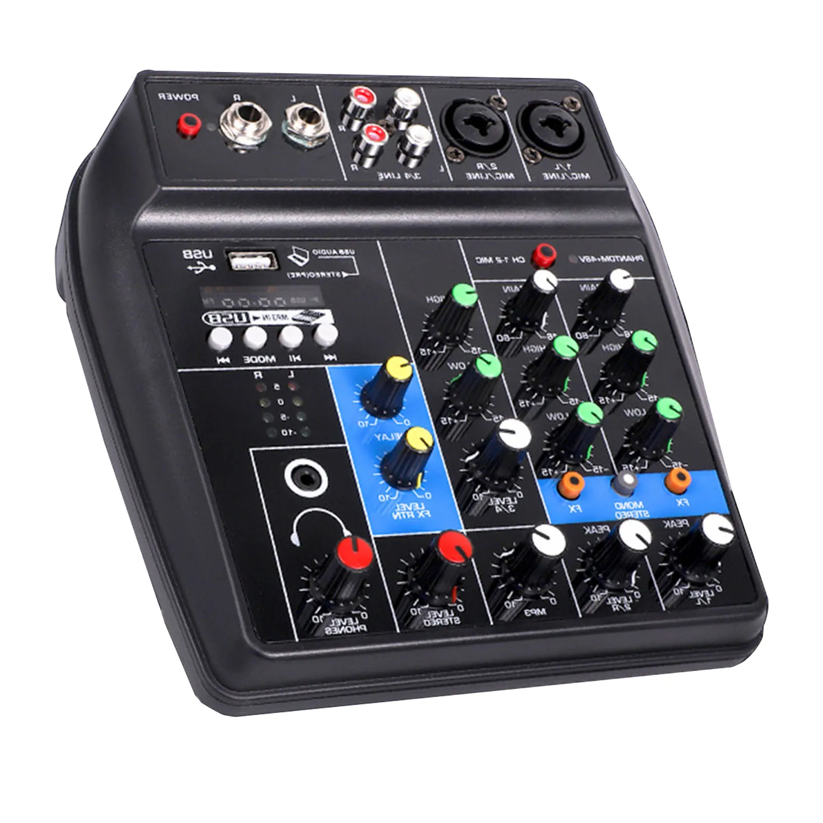 

Sound Mixing Console 4 Channels Desk System Interface Bluetooth-Compatible Music Recording Equipment