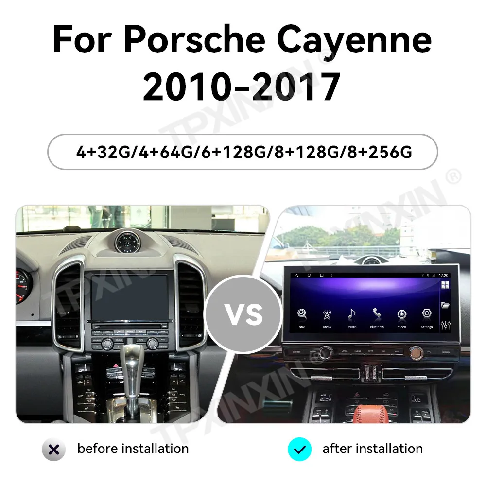 راديو سيارة بشاشة تعمل باللمس لبورشه كايين 2010-2017 أندرويد نظام تحديد المواقع للسيارات الوسائط المتعددة راديو تلقائي وحدة استقبال ستيريو