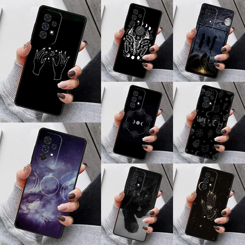 Occult Witchcraft Moon Gothic Witch Case For Samsung Galaxy S25 S23 S30 S8 S21 S20 FE S24 S22 Note 10 20 S8 Plus lite Ultra