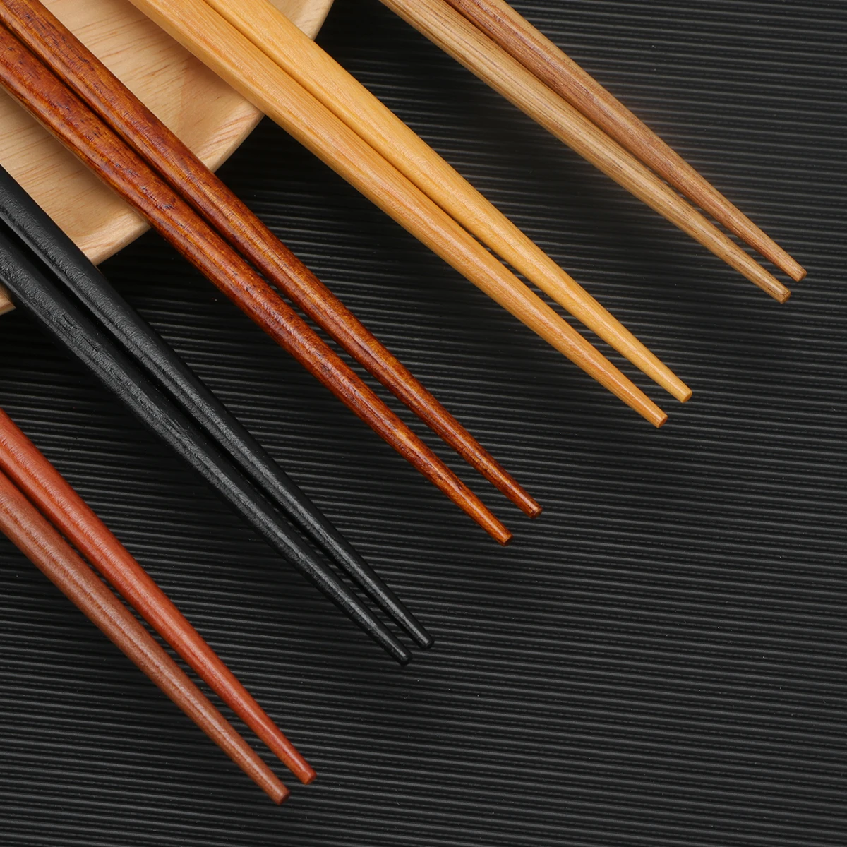 

5 Pairs Wood Chopsticks Square Wooden Tableware Reusable Super Long Japanese Delicate Craft