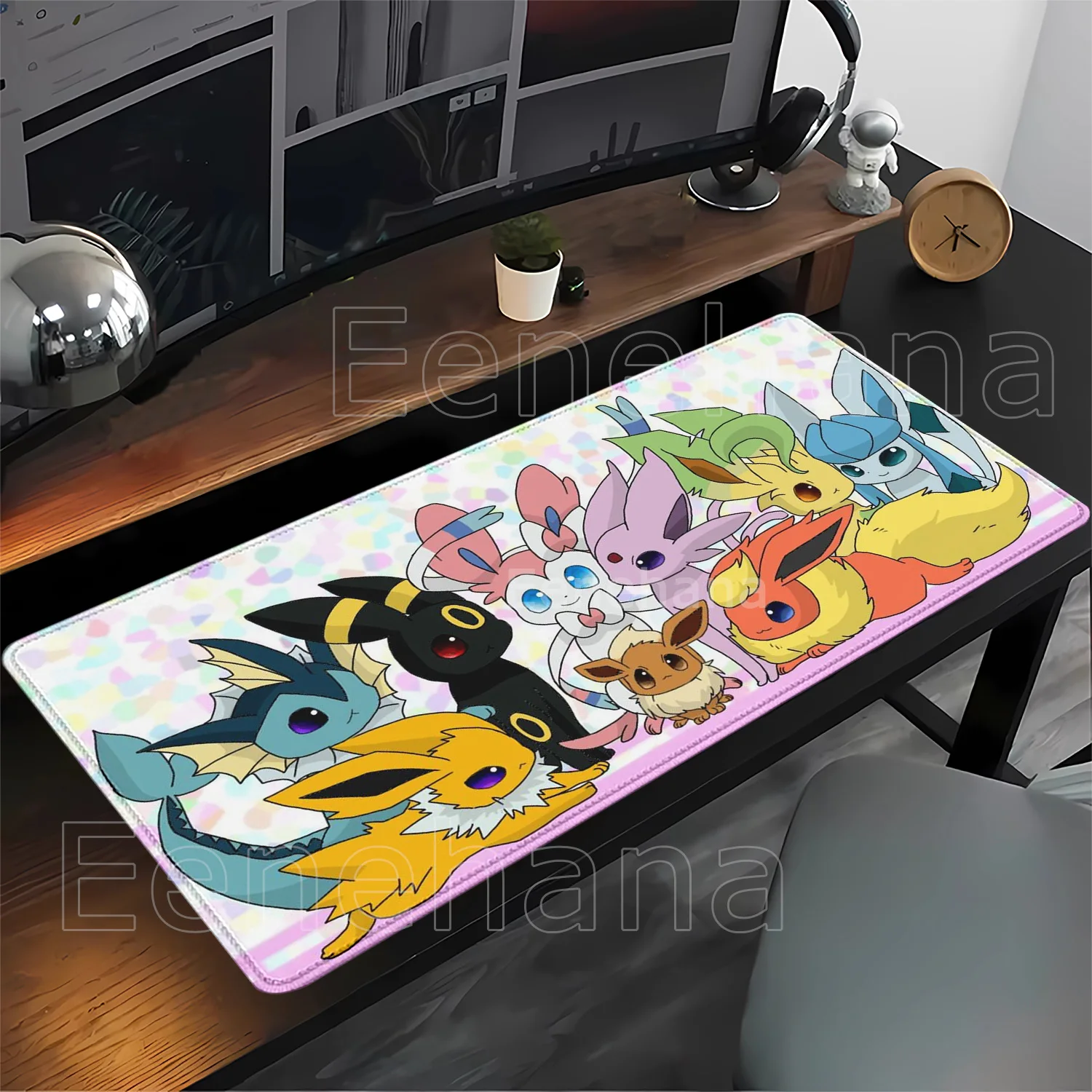 eevee Anime Gamer Mouse Pad Cabinet Kawaii Tablepad XXL pokemon PC Keyboard Rug Office Laptop PC Gaming Rubber Extended Desk Mat