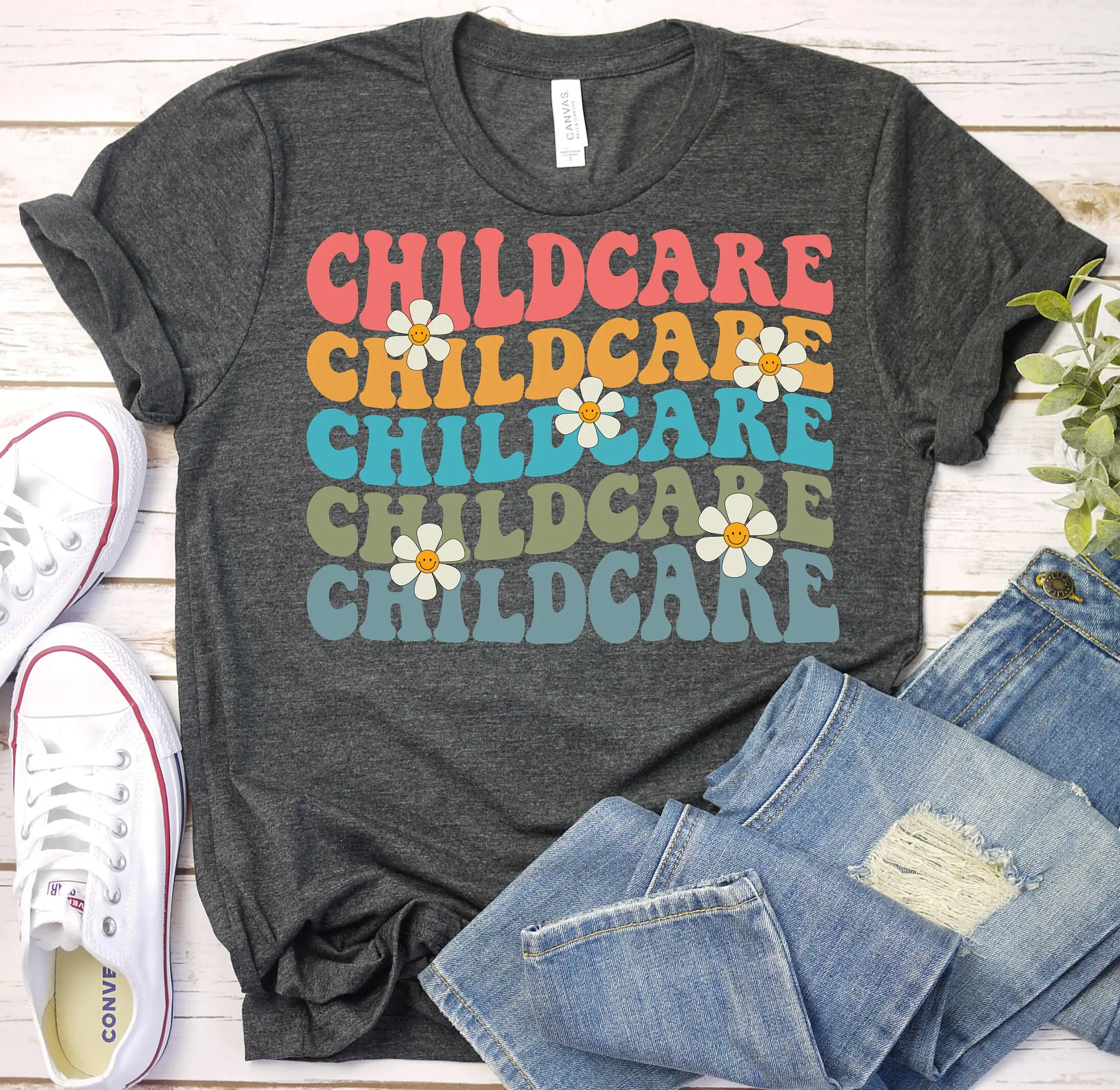 Childcare T Shirt Provider Retro Daycare Teacher Infant Back To School