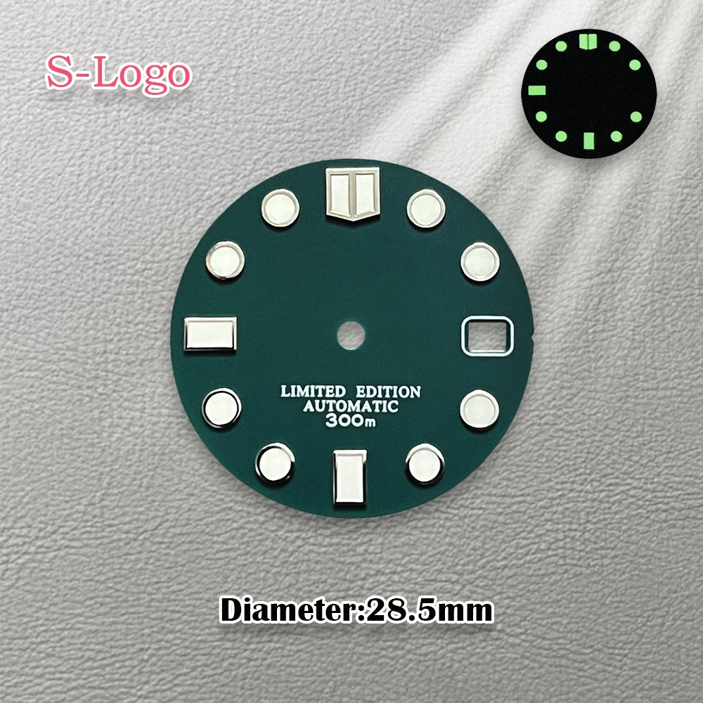 グリーンライトウォッチ改造修理アクセサリー,海波スケール,ロゴ,nh35,日本のムーブメント,28.5mm,nh36