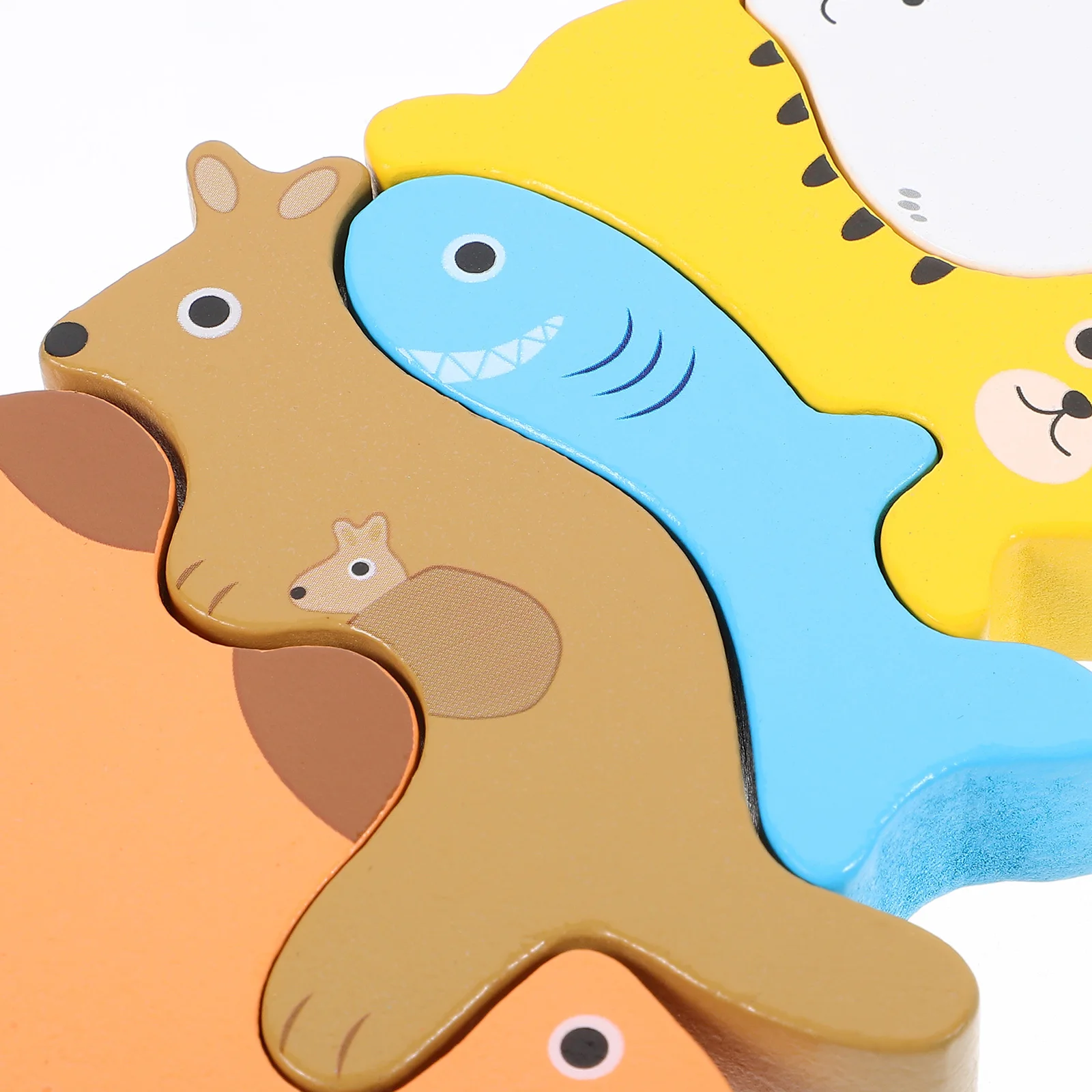 1 ensemble de blocs de dessin animé en bois pour enfants, ensemble de jeu éducatif d'apprentissage précoce, développement de la Coordination œil-main