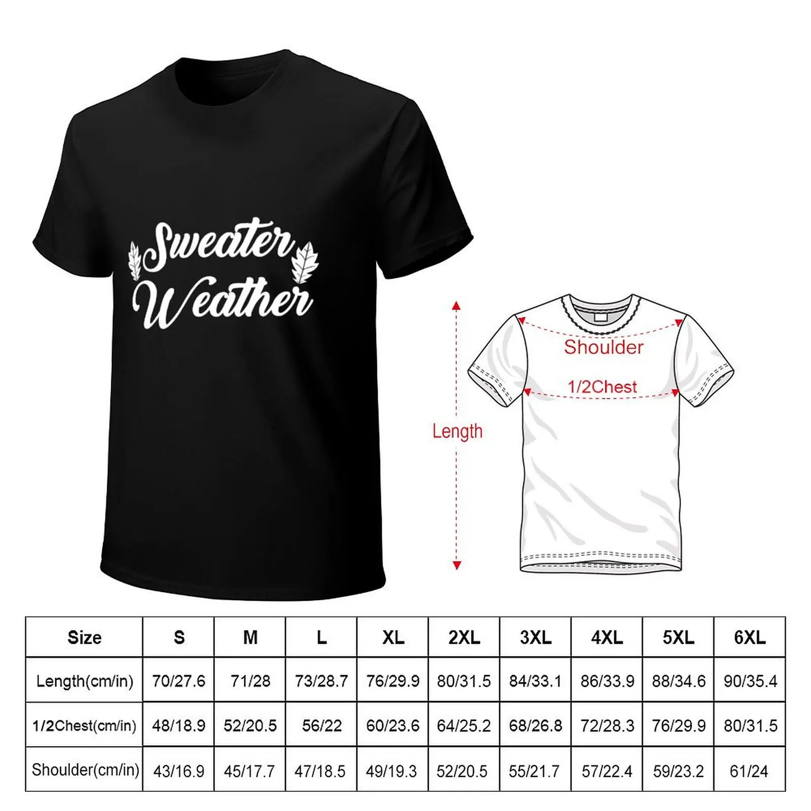 Sweater Weather T-shirt , Fall , Holiday Autumn T-Shirt anime clothes anime Aesthetic clothing mens t shirts pack