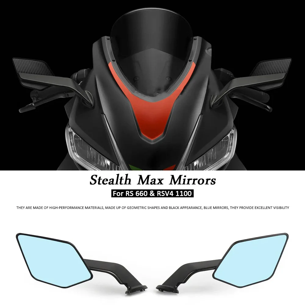 

For Aprilia RS 660 RSV4 1100 RS660 2020-2024 Rearview Mirror Stealth Sport Winglet Mirror Kits Adjustable Stealth Max Mirrors