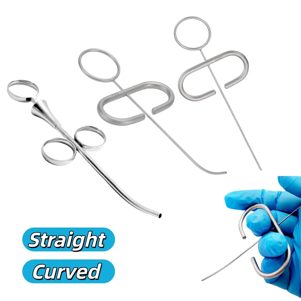 1Pc Dental MTA Plugger Applicator Bone Implant Collector SS Powder Conveyors Teeth Filling Syringe Carrier Straight/Curved Head