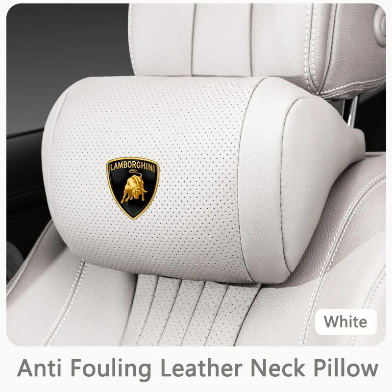 Auto-Rückenstütze, Kopfstütze, Nackenkissen, Memory-Schaum, Lendenwirbelstütze für Lamborghini Urus Huracan Aventador, Premium-Autozubehör