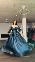 Xijun Modern Turquoise Evening Dresses Off The Shoulder A-Line Formal Prom Dresses Shiny Long Birthday Party Gowns Customized 2