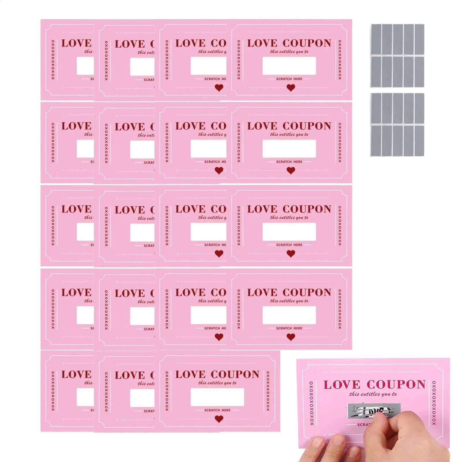 20 Cupones de Amor para Rascar, DIY, para el Día de San Valentín, Regalos Creativos para Ella, Él, Novio, Esposo