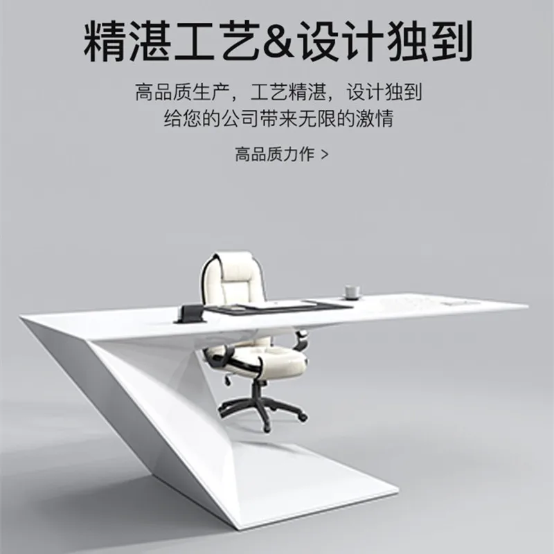 Móveis de escritório simples e modernos combinação de mesa e cadeira chefe