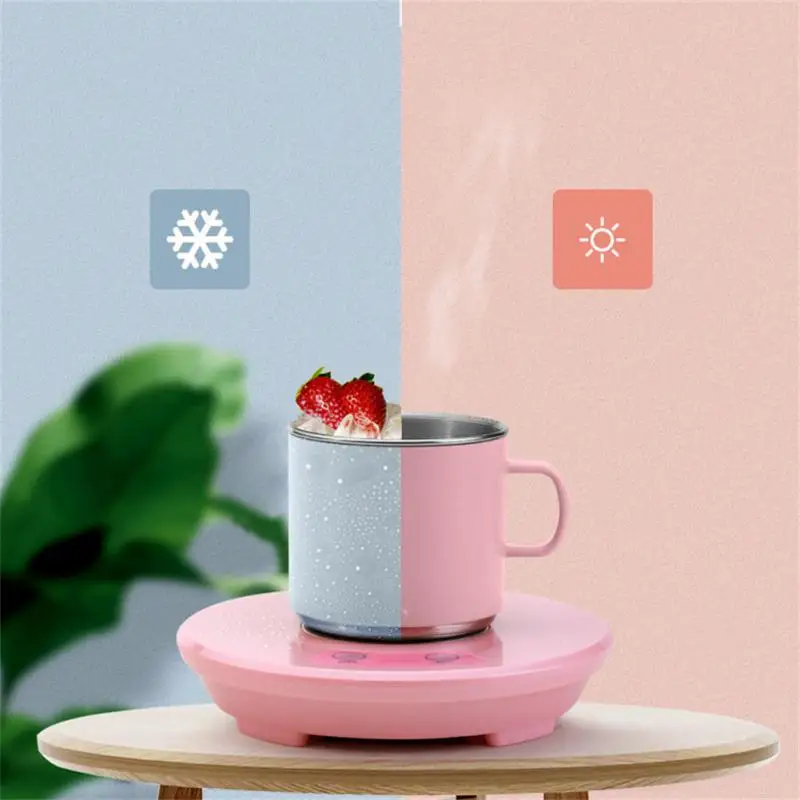 NEW Fast Cooling Cup 2-In-1 Smart Cooling & Heating Coaster Electric Coffee Milk Warmer Beverage Tea Cup Mug Mat USB Portable