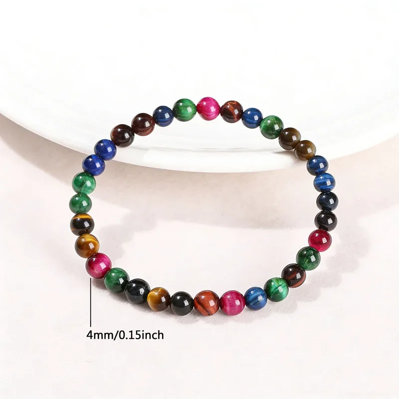 Men Bracelet Natural Color Tiger Eye Stone Silk Gloss Fashionable Versatile Daily Wear Comfortable Accessory to Enhance Personal