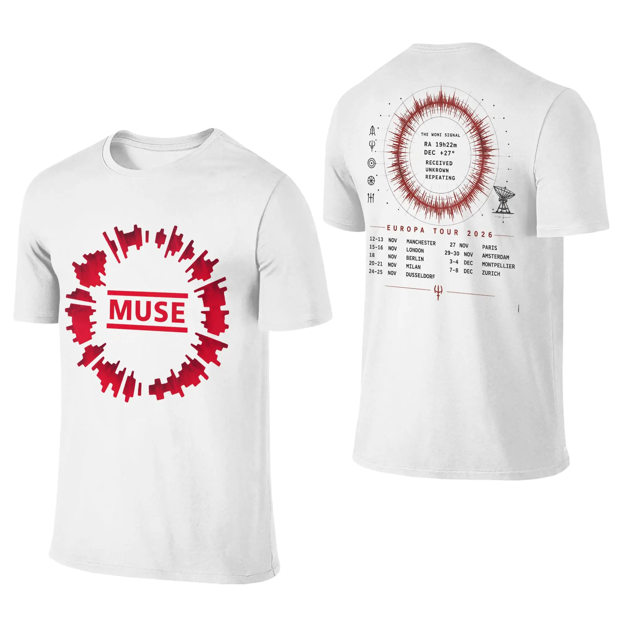MUSE The Wow! Signal Europa Tour 2026 T-Shirt  Harajuku T Shirts Short Sleeves Y2K Casual Tshirt Summer Size 5XL Clothes