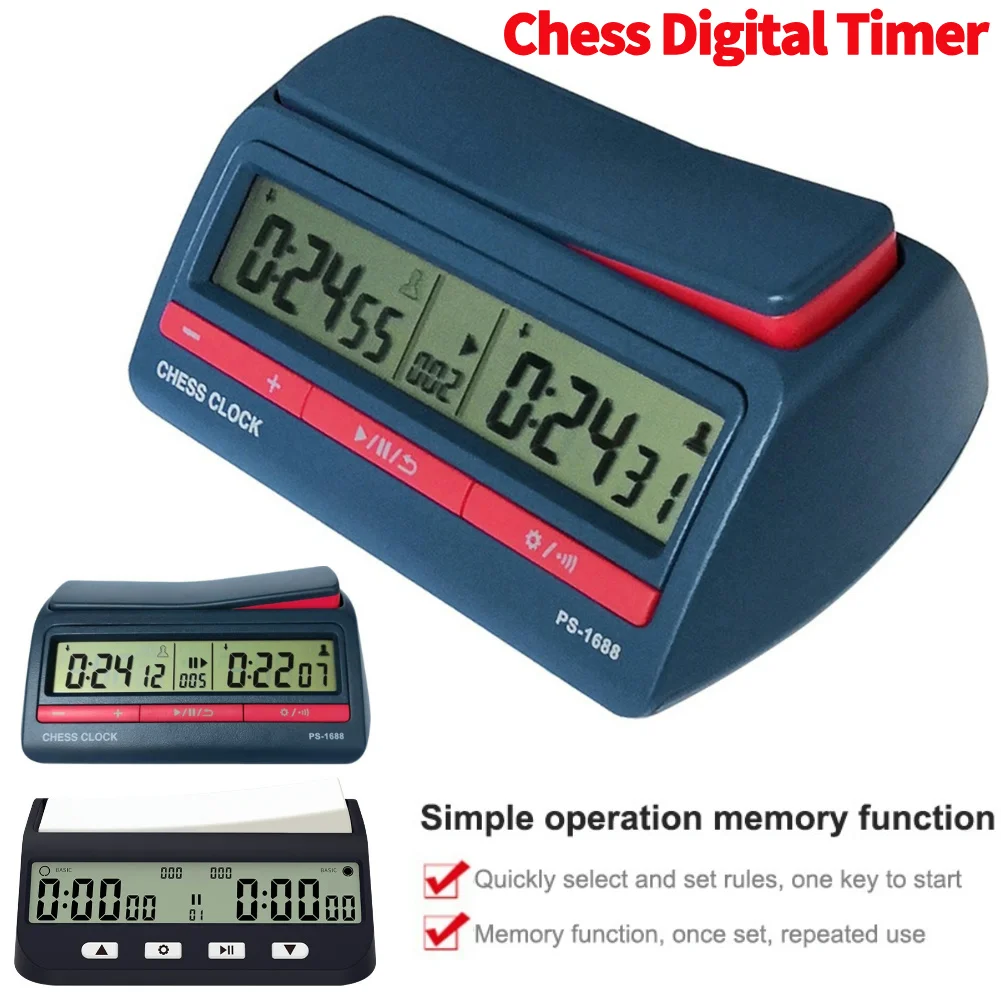 Count Up Down Timer Professional Digital Chess Clock Plastic Battery Powered Multifunctional Lightweight for Training Teaching