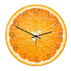 Orange Lemon Fruit Wall Clock Lime Modern Kitchen Clock Watch Home Decor Living Room Clock Tropical Fruit Wall Art Timepieces