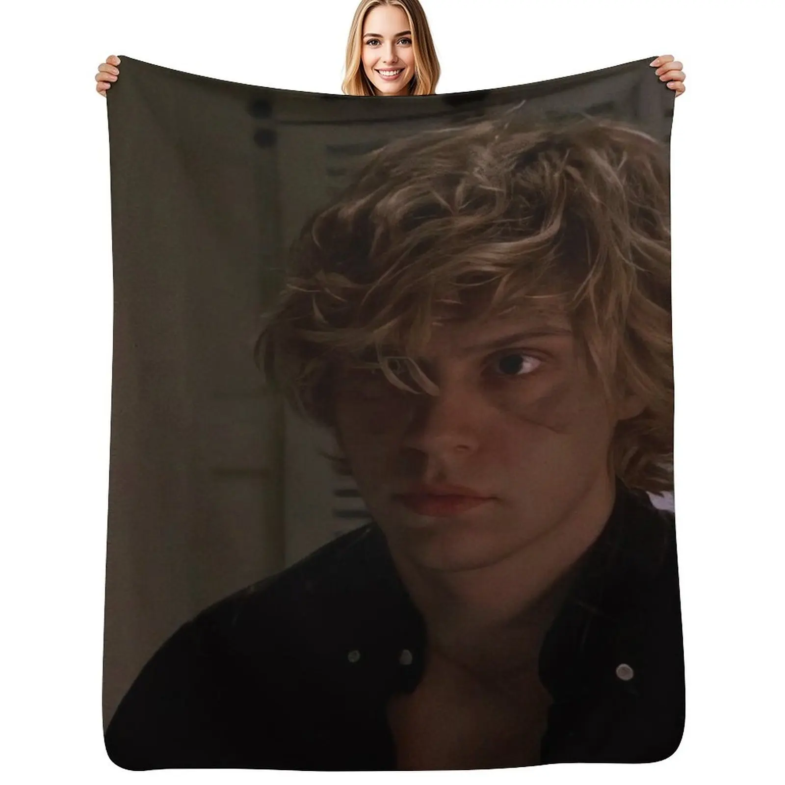 Evan Peters Throw Blanket Thermals For Travel Tourist Designers Plush For Baby Thin Blankets
