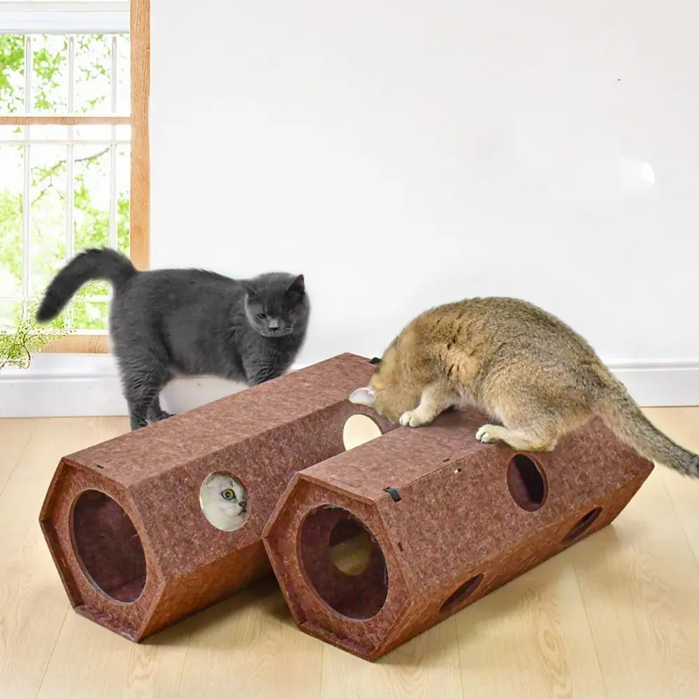 

Foldable Pet Cat Tunnel Toy Wear Resistant Bite Resistant Cat Scratcher Tunnel Interactive Grinding Claws Kitten Play Tube