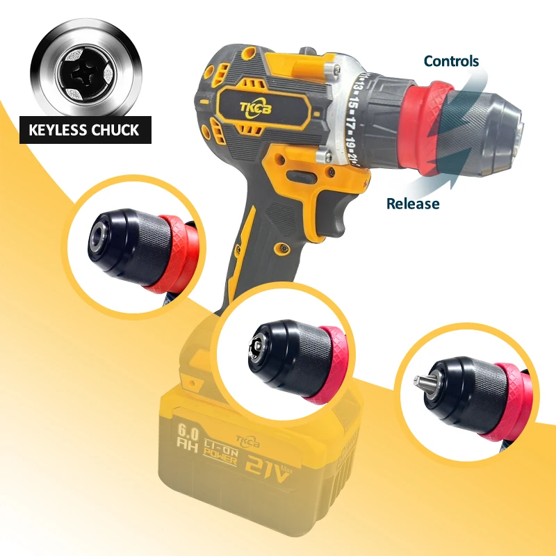 TKCB 3 In1 Brushless Electric Screwdriver Hammer Cordless Drill Impact Multifunctional Power Tool For Makita 18v Battery