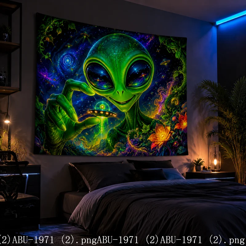VIKAMA Geometric & Galaxy Trippy Wall Tapestry, Soft Polyester Fabric, Decor for Bedroom Dorm Room