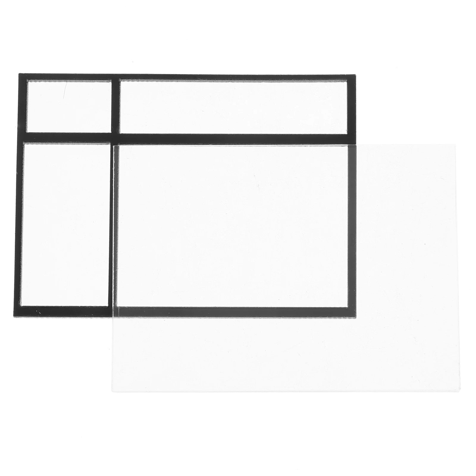 Finestre architettoniche in mini scala da 2 pezzi, decorazione realistica per cornice per finestra di piccola casa assemblata a mano per casa in miniatura fai da te