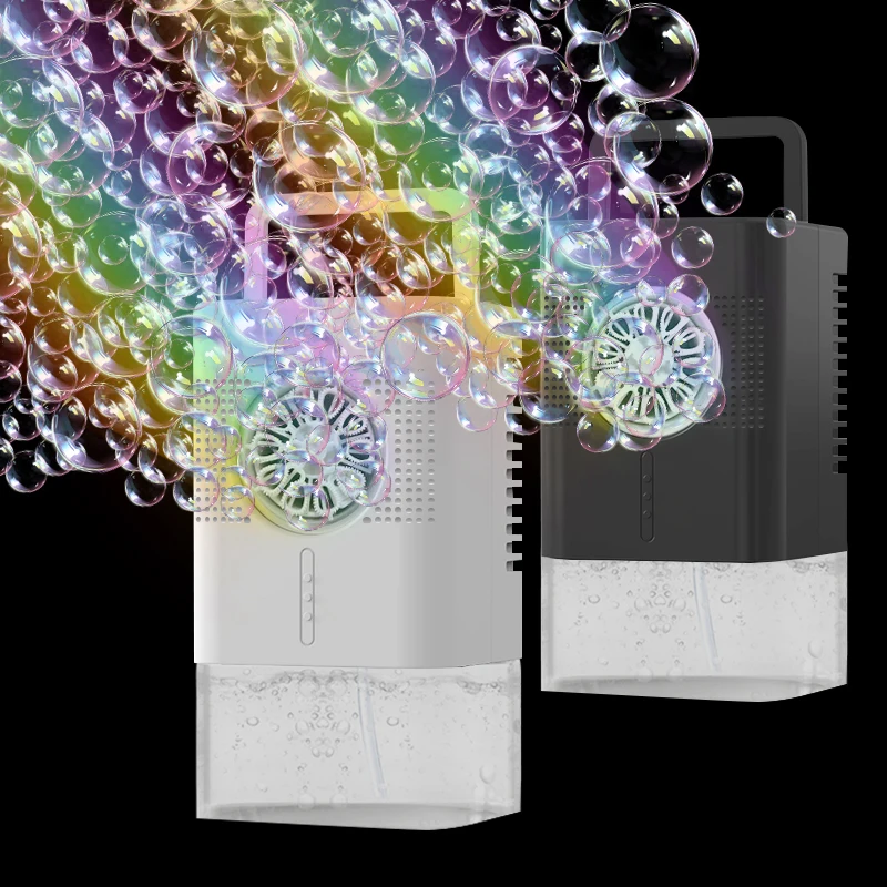 Fully Automatic Portable Bubble Machine stage LED Lights Soap Blowing Bubbles Children's Interactive Toys Outdoor Wedding Party
