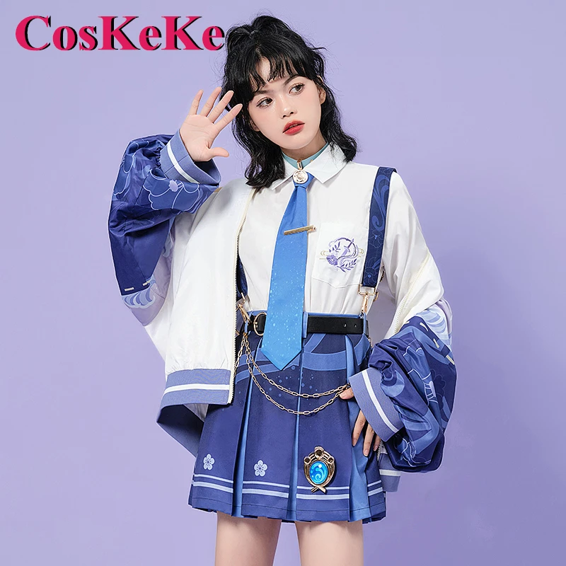 

CosKeKe Kamisato Ayato Cosplay Costume Game Genshin Impact Fashion Derivative Daily Wear Uniform Women Party Role Play Clothing