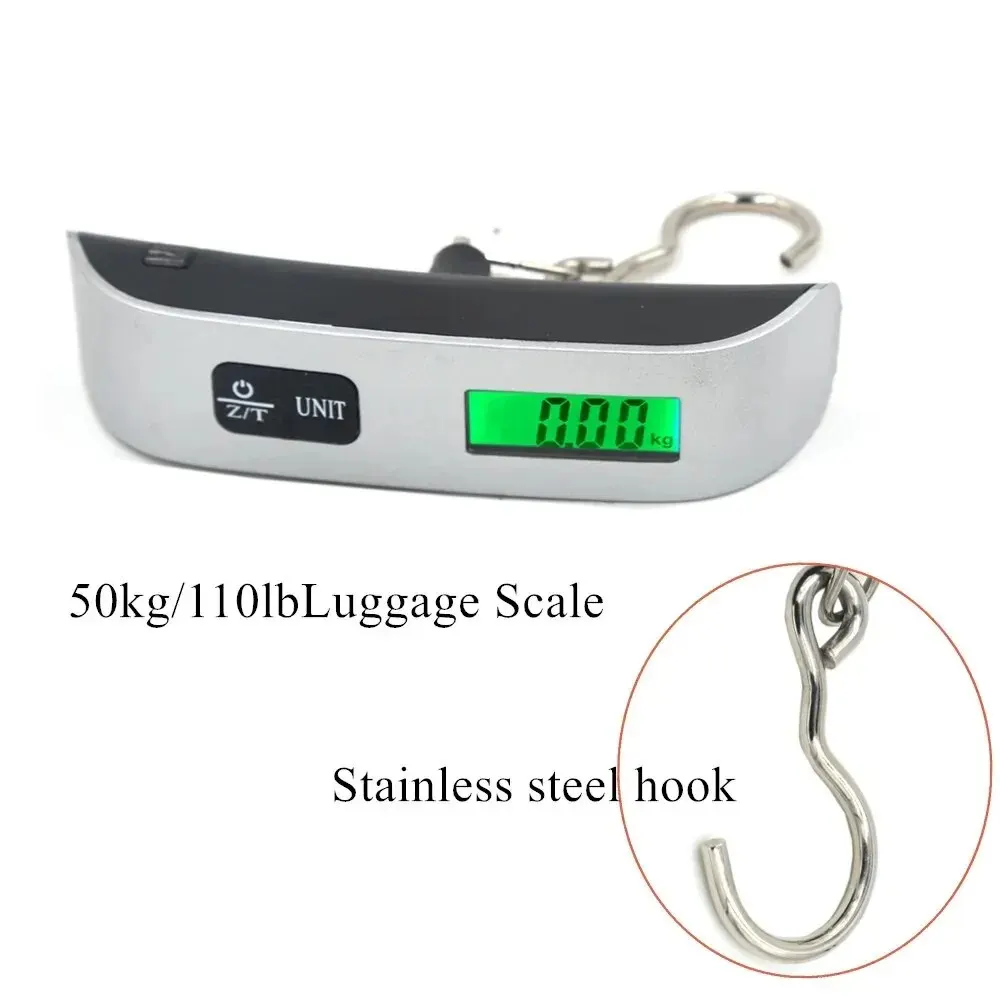 Portable Digital Scale 110lb/50kg Electronic Luggage Hanging Suitcase Travel Weighing Baggage Bag Weight Balance Tool