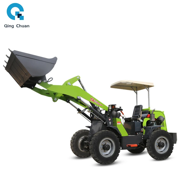 Electric loader Agricultural manure removal loader Household electric small forklift four-wheel drive small wheel loader