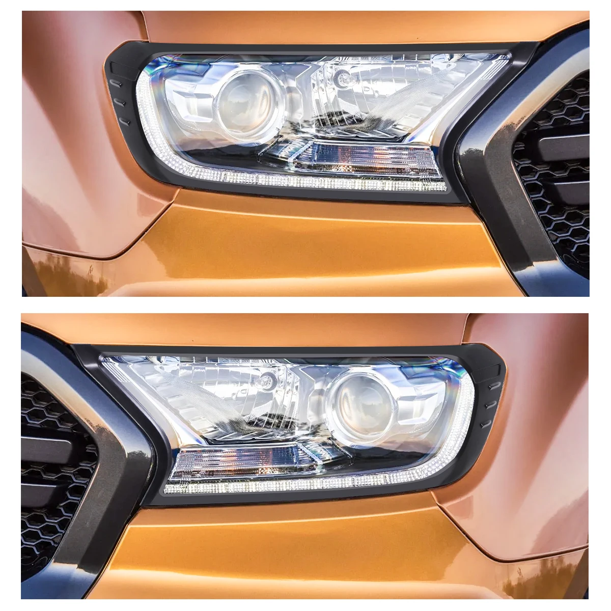 Abs vordere Scheinwerfer abdeckung hintere Rücklicht abdeckung für Ford Ranger 2015-2018 Wildtrak Limited xlt xls xl – Detail 2
