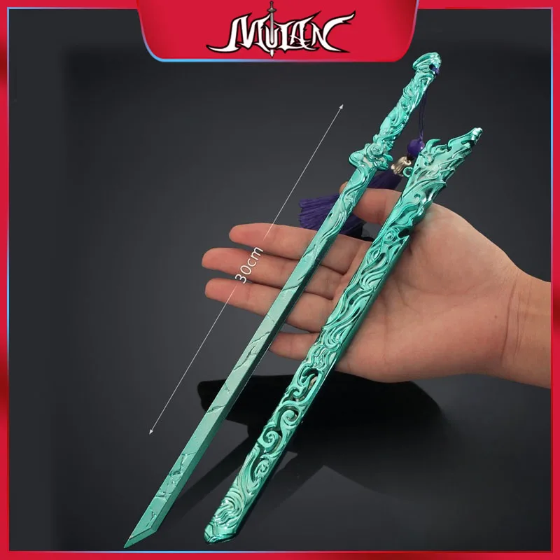 

30 см Naraka: Bladepoint, китайская игровая периферия, Чжан Ци Лин, металлическое ремесло, модель оружия, коллекционные настольные украшения, подарки, игрушки