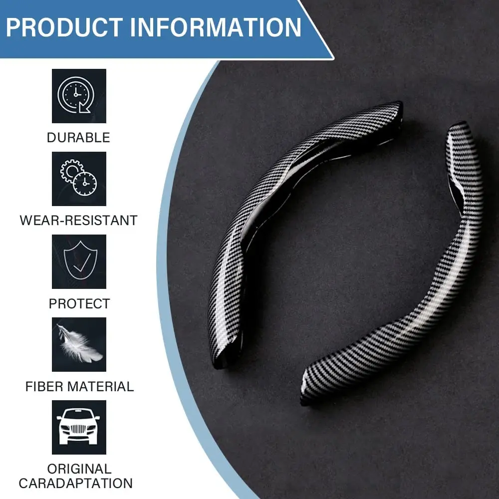 New Carbon Fiber Non Slip Steering Wheel Cover Segmented Steering Wheel Protector Universal Standard-Size 14 1/2\