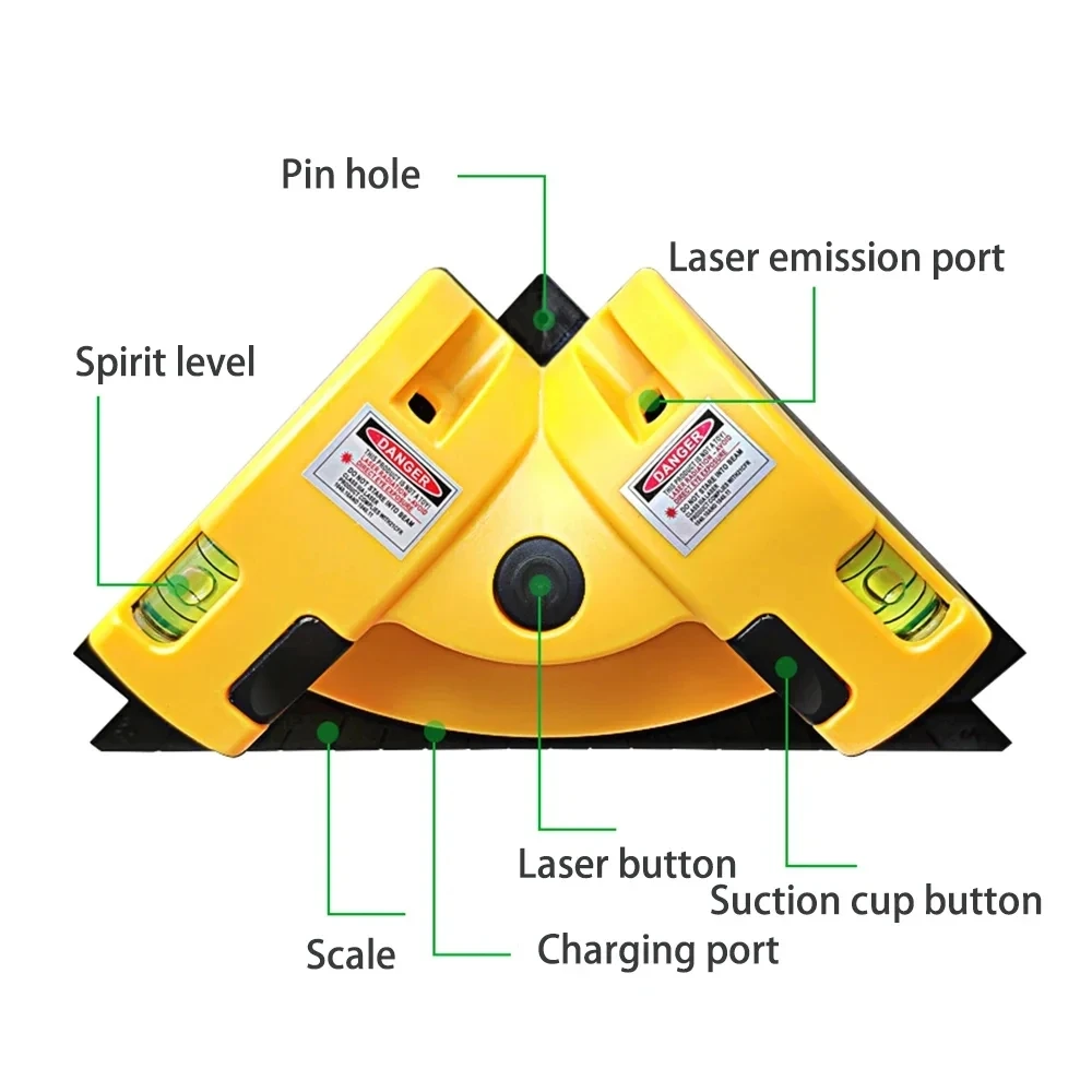 Square Laser Level 90 Degree  Laser Right Angle Vertical Ground Wire Instrument Measurement Job Tool Laser Construction Tools