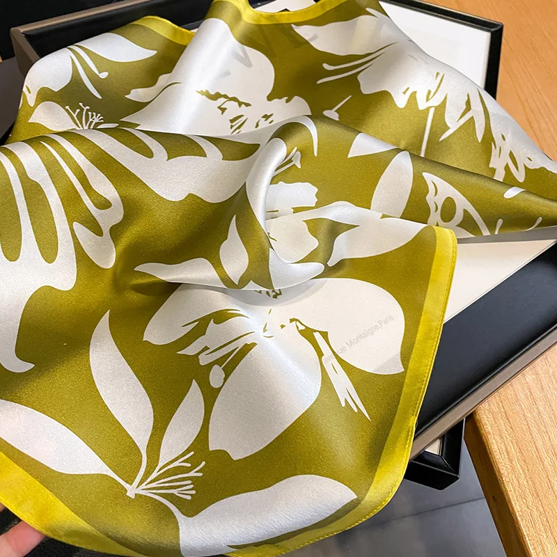 2025 mode 100% Echte Seide Schal 53 cm Platz Bandelet frauen Seide Temperament Kleinen Schal Hals Dekorative Wrap Gedruckt schals – Detail 11