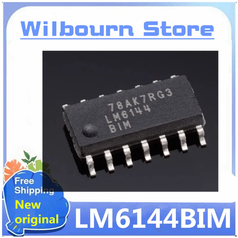 100% New original 50PCS/LOT LM6144 LM6144BIM IC SOP14   Free Shipping  in stock